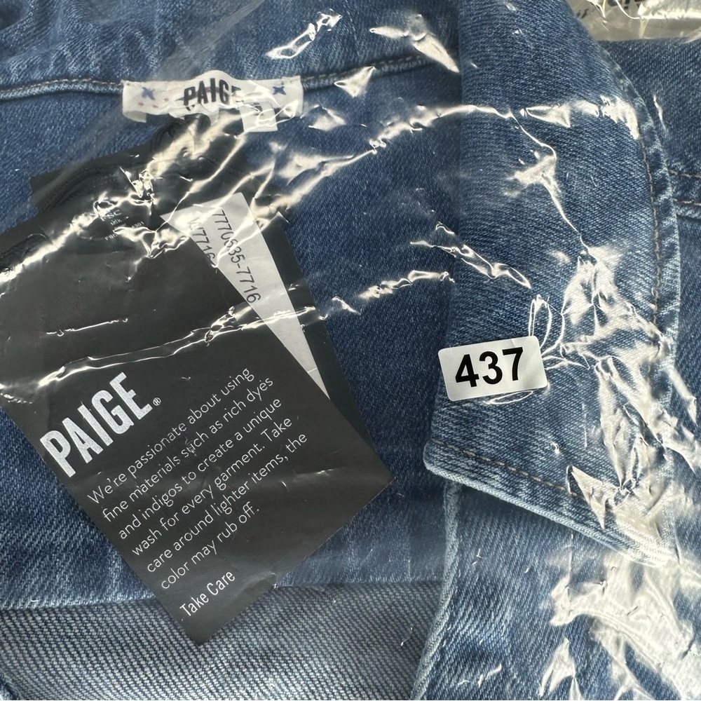 NWT Paige Mayslie Long Sleeve Denim Shirt Dress Size 10 Retail $269 - Picture 10 of 10